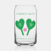 Pickleball Mariage rose et vert Preppy (Verso)