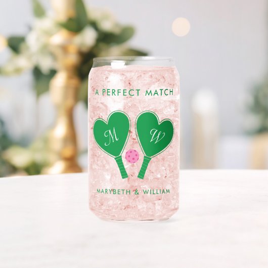 Pickleball Mariage rose et vert Preppy (Insitu (Mariage))