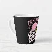 Pickleball Meisje Speler Latte Mok (Linkerhoek)