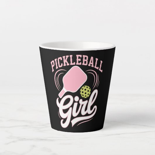 Pickleball Meisje Speler Latte Mok (Voorkant)