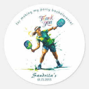 Pickleball Meisjesuitje Ronde Sticker
