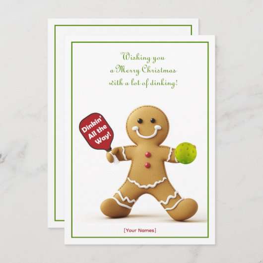 Pickleball 🎄 Merry Kerstmis, aangepaste tekst (Voorkant / Achterkant)