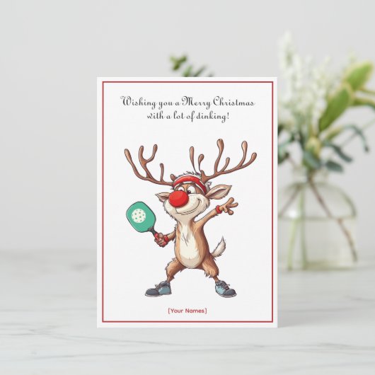 Pickleball 🎄 Merry Kerstmis, aangepaste tekst (Staand voorkant)