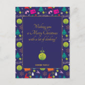 Pickleball 🎄 Merry Kerstmis, aangepaste tekst Briefkaart (Voorkant)