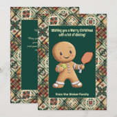 Pickleball 🎄 Merry Kerstmis, aangepaste tekst Feestdagenkaart (Voorkant / Achterkant)