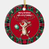 Pickleball 🎄 Merry Kerstmis, aangepaste tekst Keramisch Ornament (Voorkant)