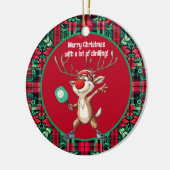 Pickleball 🎄 Merry Kerstmis, aangepaste tekst Keramisch Ornament (Links)