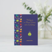 Pickleball 🎄 Merry Kerstmis, aangepaste tekst Pos Briefkaart (Staand voorkant)