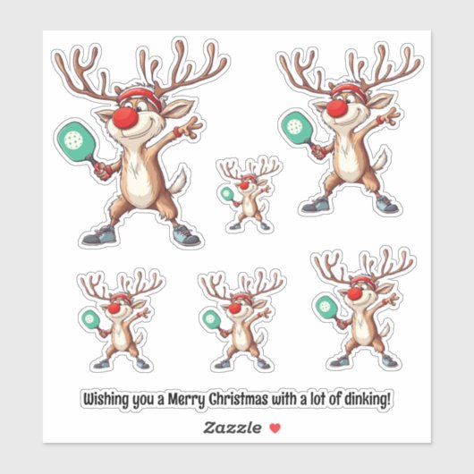 Pickleball 🎄 Merry Kerstmis, aangepaste tekst Sticker (Vel)