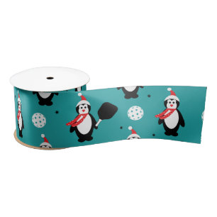 🐧 Pickleball Merry Kerstmis 🎁 Satin Ribbon Lint