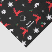 Pickleball Merry Kerstmis 🎄 zwarte vlokken Tissuepapier (Detail)