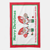 Pickleball Merry met Kerstmis horizontale keukento Theedoek (Verticaal)