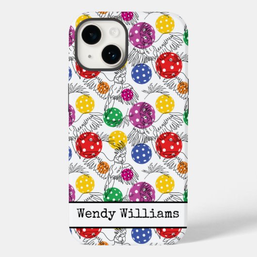  Pickleball met 🦜 parrots, iPhone 14 Case-Mate iPhone Case (Achterkant)
