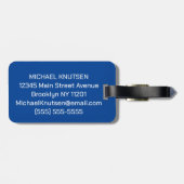 Pickleball met peddels & bal Gepersonaliseerd blau Bagagelabel (Achterkant horizontaal)