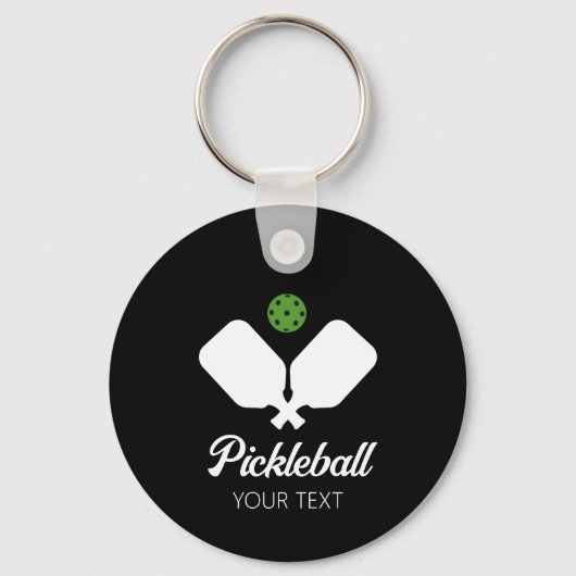 Pickleball met peddels & bal gepersonaliseerd sleutelhanger (Achterkant)