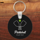 Pickleball met peddels & bal gepersonaliseerd sleutelhanger (Voorkant)