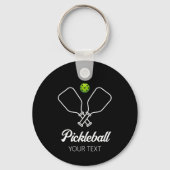 Pickleball met peddels & bal gepersonaliseerd sleutelhanger (Achterkant)