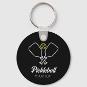 Pickleball met peddels & bal gepersonaliseerd sleutelhanger (Voorkant)