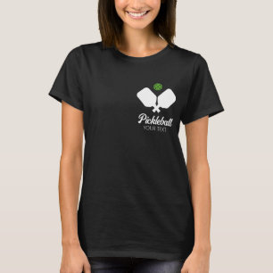 Pickleball met peddels & bal Gepersonaliseerde naa T-shirt