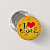 Pickleball Mini Button: Ik hou van Pickleball Ronde Button 3,2 Cm (Voorkant /achterkant)