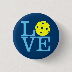 Pickleball Mini Button: PLAATS (blauw) Ronde Button 3,2 Cm