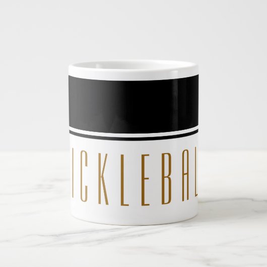 PICKLEBALL Modern Fun Zwart Wit Kleurenblok Extra Grote Beker (Voorkant)