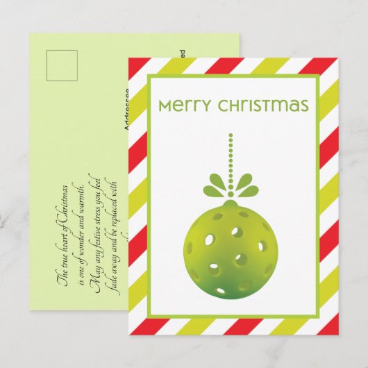 Pickleball moderne, texte personnalisé Carte posta (Devant / Derrière)