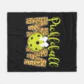 Pickleball Moeder Leopard Fleece Deken (Voorkant (Horizontaal))