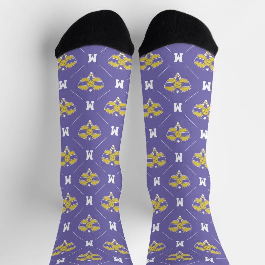 Pickleball Monogram Initiaal Pattern Sokken (Top)