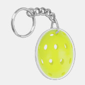 Pickleball Monogram TEKST 2 Sides personaliseren Sleutelhanger (Voorkant Links)