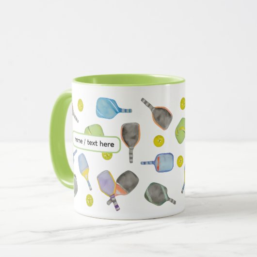 Pickleball Mug – Funny Paddle Pattern (Devant gauche)