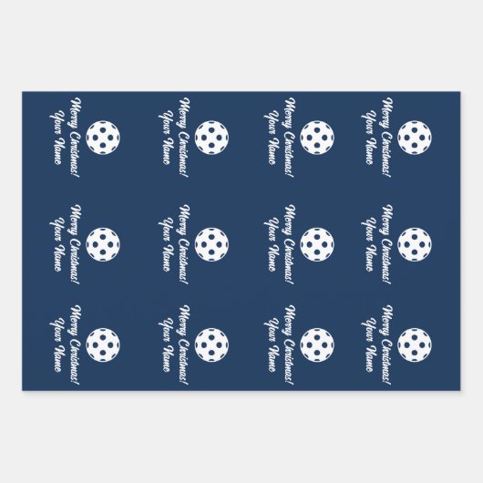 Pickleball Noël Fêtes d'emballage feuilles papier (Devant)