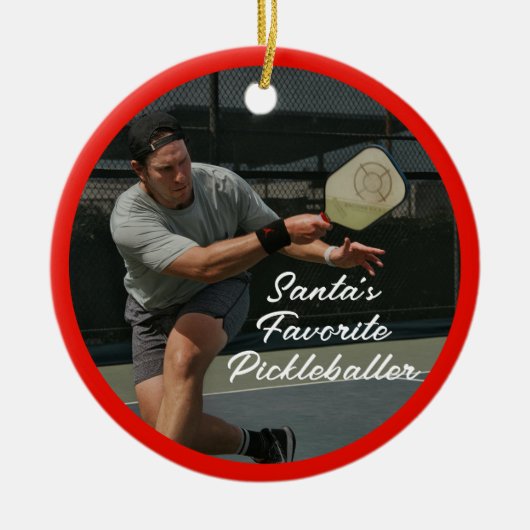 Pickleball Noël Ornement personnalisé (Devant)