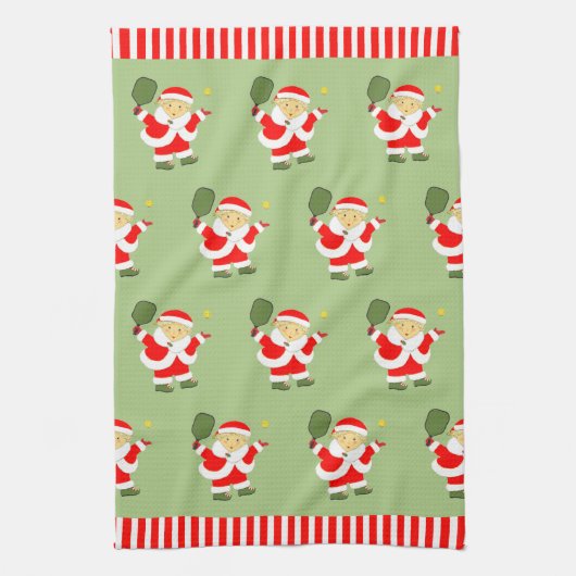 Pickleball Noël serviette de cuisine (Vertical)