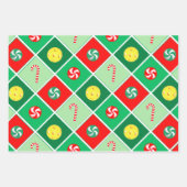 Pickleball Noël Vacances Papier cadeau d'enveloppe (Devant 2)