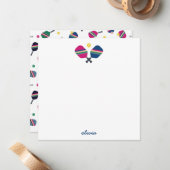 Pickleball Nom de script personnalisé Carte Bleu N (Devant/Arrière en situation)