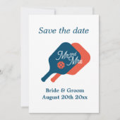 Pickleball obsessie bruiloft opslaan van de datum  save the date (Voorkant)