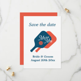 Pickleball obsessie bruiloft opslaan van de datum  save the date