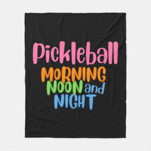 Pickleball Ochtend Middag en Nacht 1 Fleece Deken