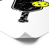Pickleball-ontwerp met distressed look  poster (Hoek)