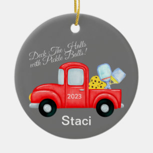 Pickleball - Ornement de Noël personnalisé pour le