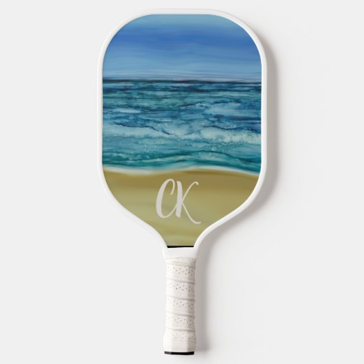 Pickleball Paddle Beach Scene (Achterkant)