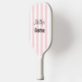 Pickleball Paddle Cute Stripe Pink & White (Links)