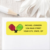 Pickleball Paddle Design Adresse de retour Sticker (En situation)