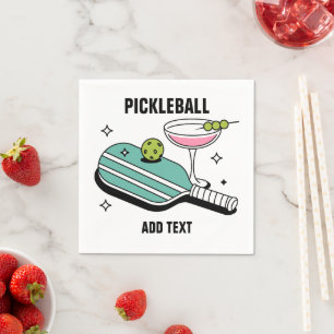 Pickleball Paddle en Cocktail Servet