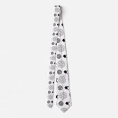 Pickleball Paddle Gray White Ball Racket Patroon Stropdas (Achterkant)