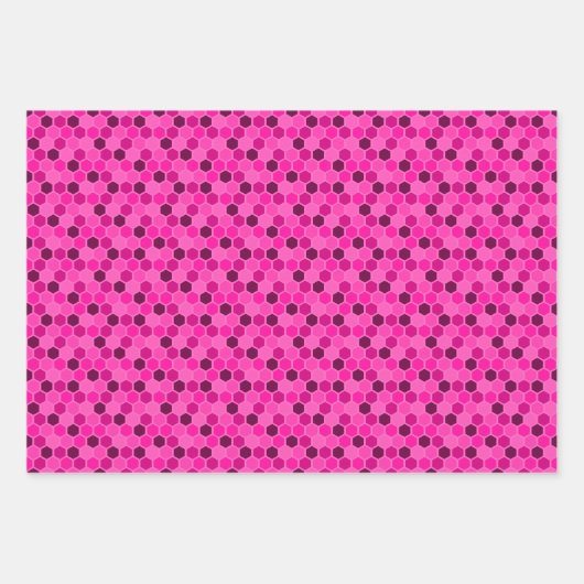 Pickleball Paddle - Magenta Honeycomb Hexagons Inpakpapier Vel (Voorkant 3)