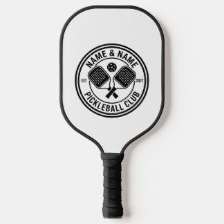 Pickleball-paddle met cirkelvormig clublogo pickleball paddle