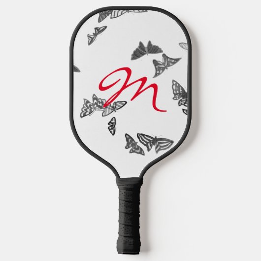 PICKLEBALL PADDLE MET MONOGRAM EN VLINDERS (Achterkant)