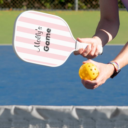 Pickleball Paddle Mooie Streep Roze & Wit (Insitu)